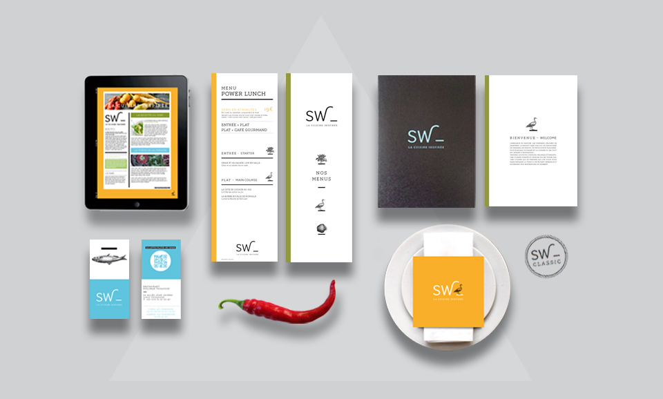 Communication print et digitale SW Restaurant